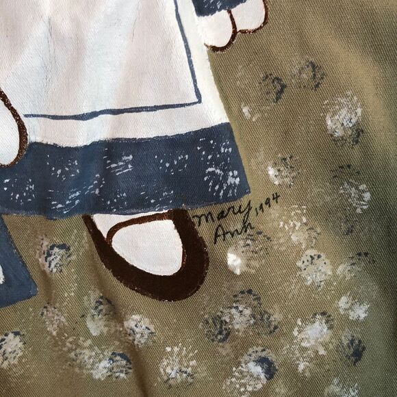 Vintage Jumper Dress With Hand Painted Image of Kids/Dolls OOAK 1994 XL? - Picture 5 of 10